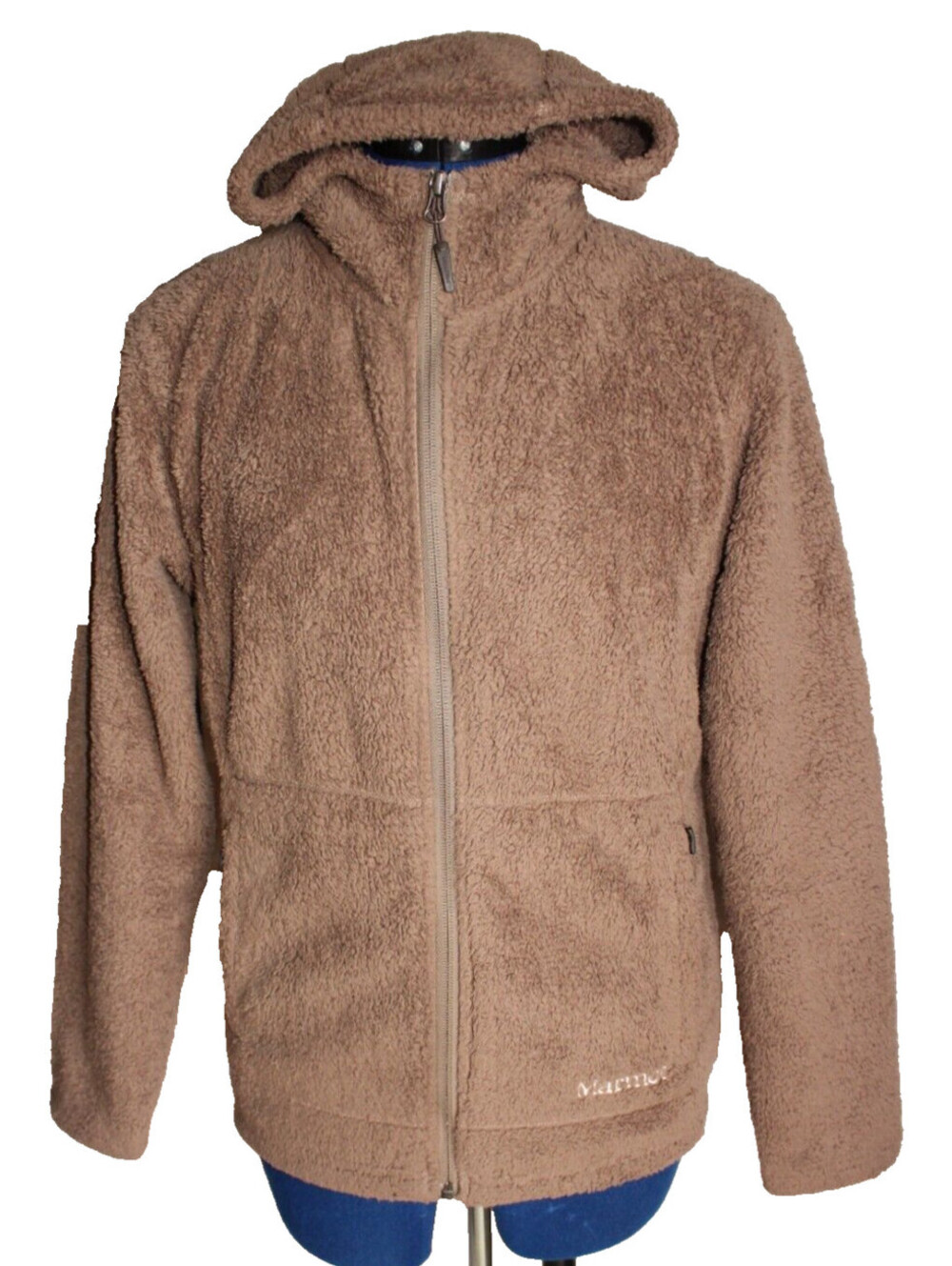 Marmot Brown Faux Fur Full Zip Hooded Jacket Size M Super Soft